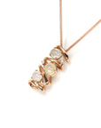 Baikalla Jewelry Gold Jadeite Necklace Baikalla™ "Alice" 18k Rose Gold Ice Jadeite Jade Diamond Pendant Necklace