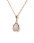 Baikalla Jewelry Gold Jadeite Necklace 18k Rose Gold Lavender Jadeite jade Diamond Pendant Necklace