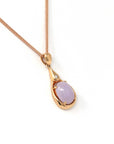 Baikalla Jewelry Gold Jadeite Necklace 18k Rose Gold Lavender Jadeite jade Diamond Pendant Necklace