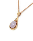 Baikalla Jewelry Gold Jadeite Necklace 18k Rose Gold Lavender Jadeite jade Diamond Pendant Necklace