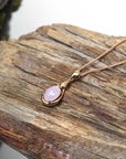 Baikalla Jewelry Gold Jadeite Necklace 18k Rose Gold Lavender Jadeite jade Diamond Pendant Necklace