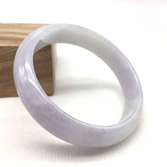 Baikalla Jewelry Jadeite Jade Bangle Bracelet Genuine Burmese Lavender Jade Jadeite Bangle Bracelet (58.5mm)