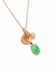 Baikalla Jewelry Gold Jadeite Necklace 18k Rose Gold Jadeite Jade Diamond Pendant Necklace