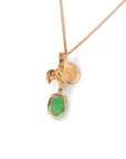 Baikalla Jewelry Gold Jadeite Necklace 18k Rose Gold Jadeite Jade Diamond Pendant Necklace