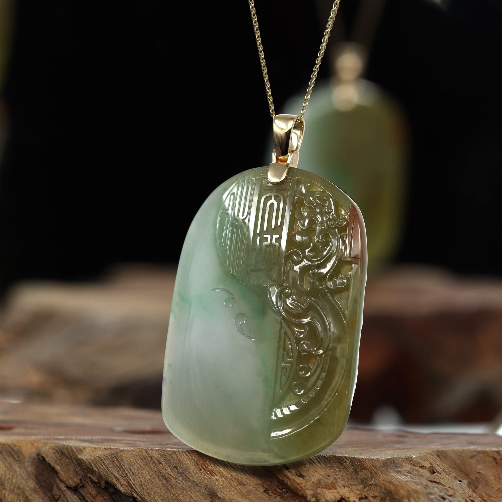 Baikalla Baikalla High-End Genuine Jadeite Jade Dragon Pendant Necklace ( Collectibles )