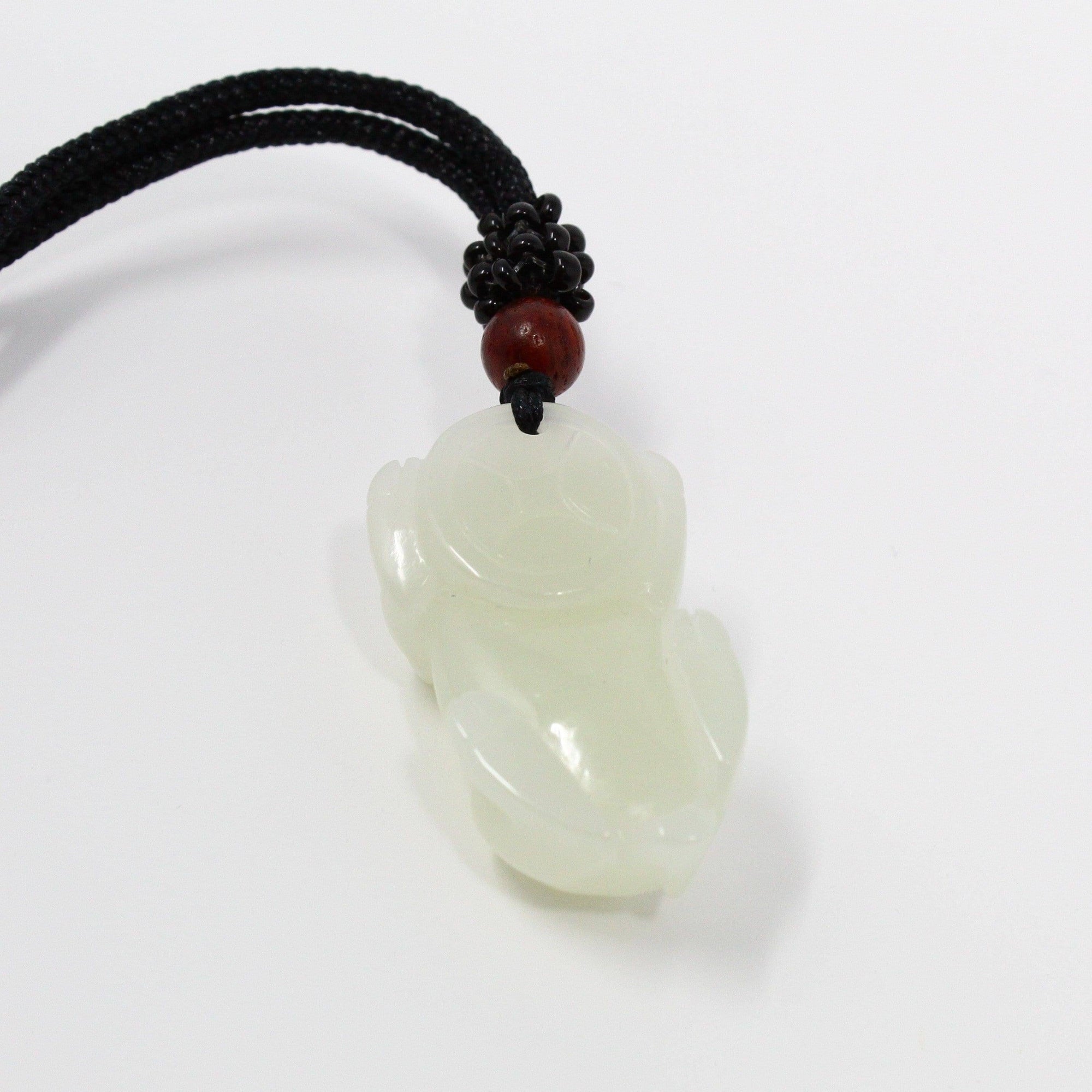 Baikalla Jewelry Jade Pendant Nephrite White Jade, Lucky Pig Pendant Necklace