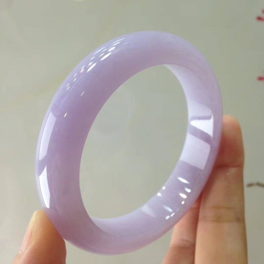 Baikalla Jewelry Jadeite Jade Bangle Genuine Burmese Lavender High-end Jade Jadeite Bangle Bracelet (58.4 mm) L13 ( Collectibles )