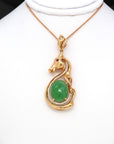 Baikalla Jewelry genuine jadeite pendant Baikalla™ "Stallion" 18k Rose Gold Genuine Burmese Imperial Jadeite Stallion Necklace, real jadeite Jade Horse Pendant Necklace