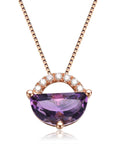 Baikalla Jewelry Amethyst Necklace Baikalla™ "Jean" 18K Gold Genuine Topaz Necklace W/Diamonds "My other Half is You" Collection