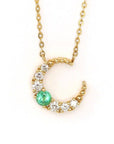 Baikalla Jewelry Emerald Pendant Necklace 18k Yellow Gold & AA Emerald Pendant Necklace with Diamonds