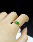 Baikalla Jewelry Jade Ring Baikalla™ "Classic Oval" Sterling Silver Real Green Nephrite Jade Bamboo Ring For Her