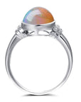 Baikalla Jewelry Gold Opal Ring Baikalla™ "Caroline" 18k gold Genuine Cabochon Ethiopian opal Ring w/ Diamonds