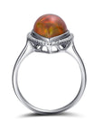 Baikalla Jewelry Gold Opal Ring Baikalla™ "Louise" 18k Gold Pear Shape Ethiopian Opal Ring w/ Diamonds