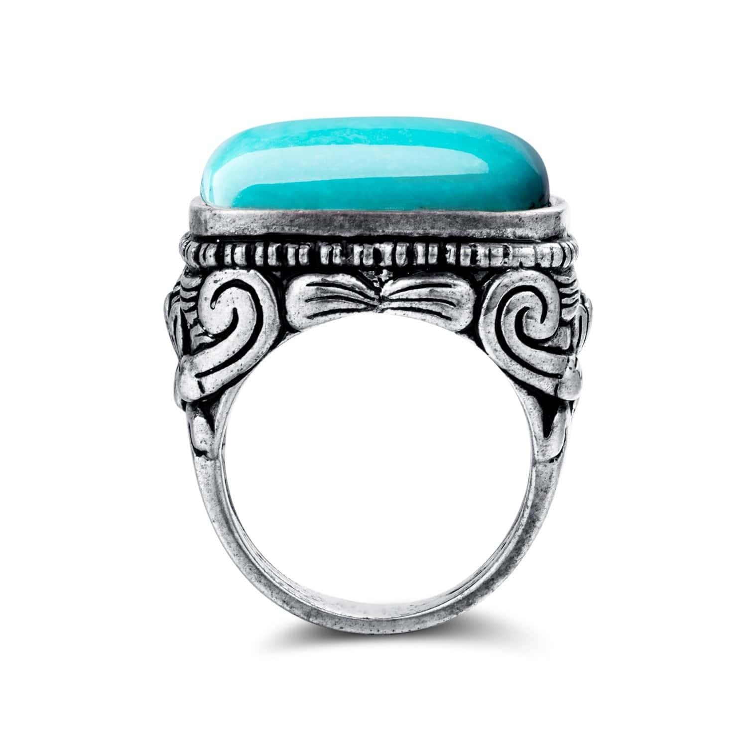 Baikalla Jewelry Turquoise Ring Baikalla™ &quot;Turquoise filigree&quot; Sterling Silver Genuine Well Persian Blue Arizona Turquoise Ring