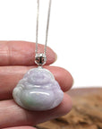 Baikalla Jewelry Jade Buddha Pendant Baikalla™ "Laughing Buddha" Genuine Lavender Jadeite Jade Buddha Pendant Necklace