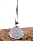 Baikalla Jewelry Jade Buddha Pendant Baikalla™ "Laughing Buddha" Genuine Lavender Jadeite Jade Buddha Pendant Necklace