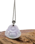 Baikalla Jewelry Jade Buddha Pendant Baikalla™ "Laughing Buddha" Genuine Lavender Jadeite Buddha Pendant Necklace With 14k White Gold Buddha Symbol Bail