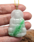 Baikalla Jewelry Jade Guanyin Pendant Necklace Baikalla 14k "Goddess of Compassion" Genuine Burmese Jadeite Jade Guanyin Necklace With Diamond Bail