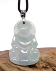 Baikalla Jewelry Jade Guanyin Pendant Necklace Baikalla "Goddess of Compassion" Genuine Burmese Jadeite Jade Guanyin Necklace With Good Luck Design 14K Gold  Bail