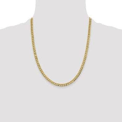 Baikalla Jewelry 14K Yellow Gold Chain 14K Yellow Gold 5.1 mm Flat Cuban Chain with Lobster Clasp