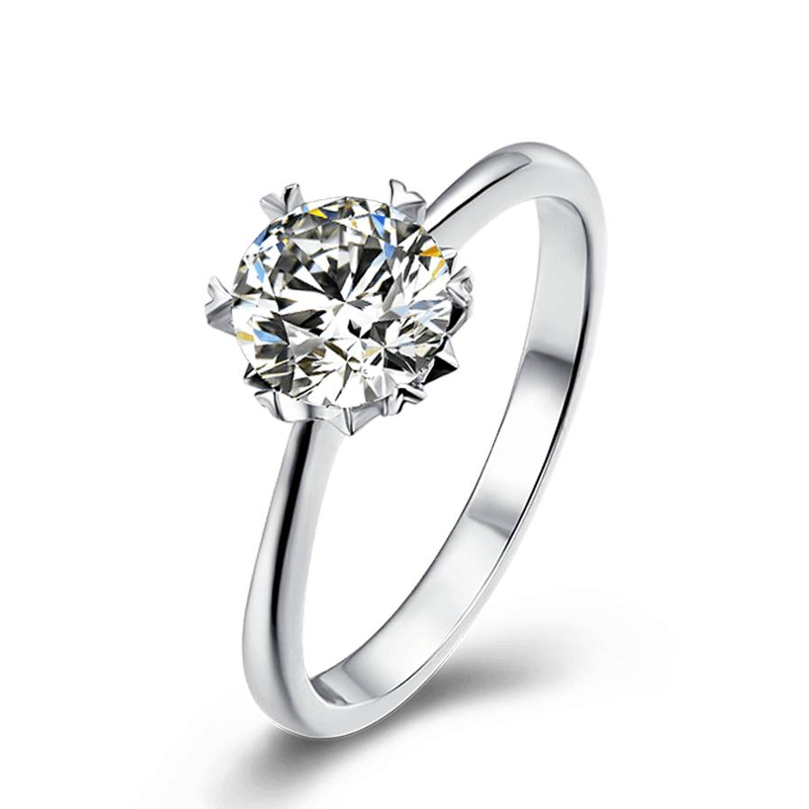 Baikalla 6 Baikalla™ &quot;Gaia&quot; Sterling Silver Moissanite 6 Prong 1ct Promise Ring