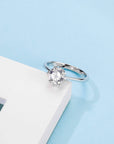 Baikalla Baikalla™ "Gaia" Sterling Silver Moissanite 6 Prong 1ct Promise Ring