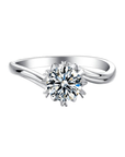 Baikalla Baikalla™ "Sophie" Sterling Silver Moissanite 6 Prong 1ct Promise Ring