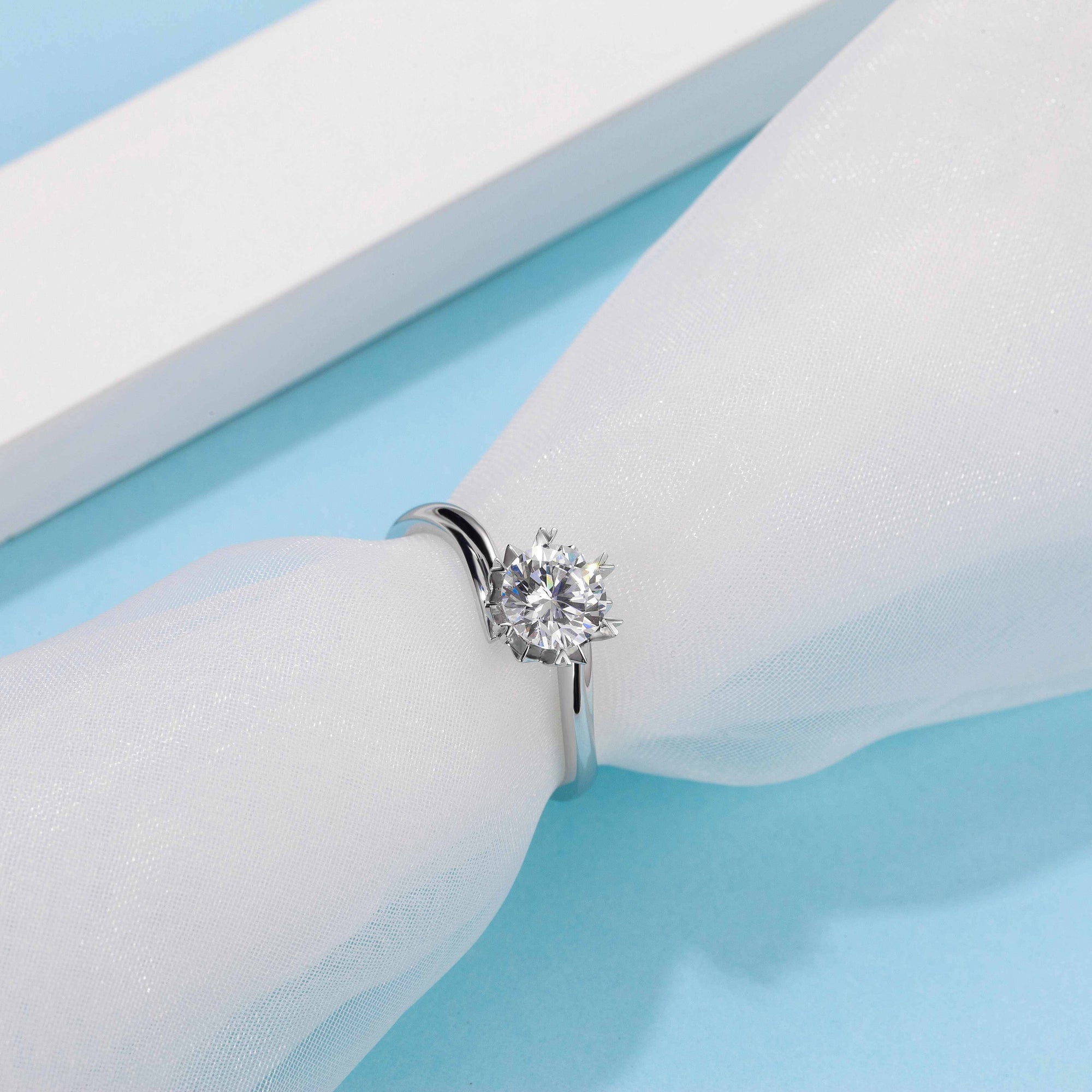 Baikalla Baikalla™ &quot;Sophie&quot; Sterling Silver Moissanite 6 Prong 1ct Promise Ring