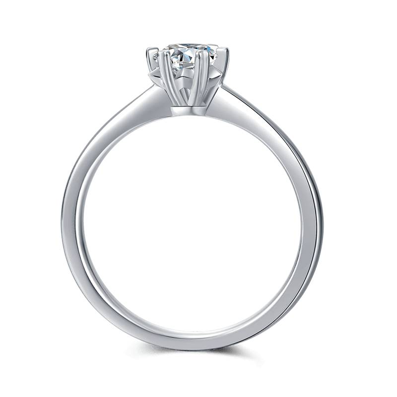 Baikalla Baikalla™ "Cora" Sterling Silver Moissanite 6 Prong Promise Ring