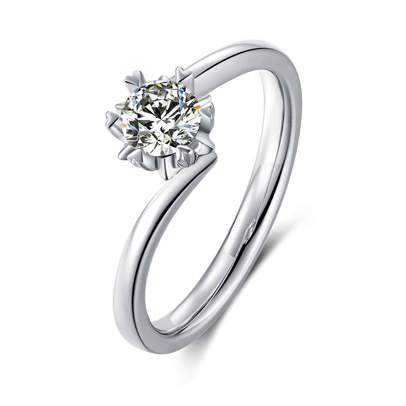 Baikalla 4 Baikalla™ &quot;Daria&quot; Sterling Silver Moissanite 6 Prong Promise Ring