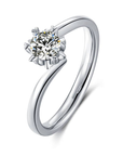 Baikalla 4 Baikalla™ "Daria" Sterling Silver Moissanite 6 Prong Promise Ring