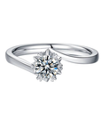 Baikalla Baikalla™ "Daria" Sterling Silver Moissanite 6 Prong Promise Ring