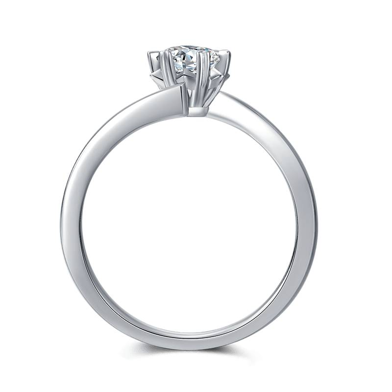 Baikalla Baikalla™ &quot;Daria&quot; Sterling Silver Moissanite 6 Prong Promise Ring