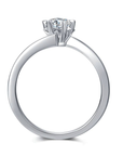 Baikalla Baikalla™ "Daria" Sterling Silver Moissanite 6 Prong Promise Ring