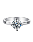 Baikalla Baikalla™ "Madison" Sterling Silver Moissanite 4 Prong Heart Promise Ring