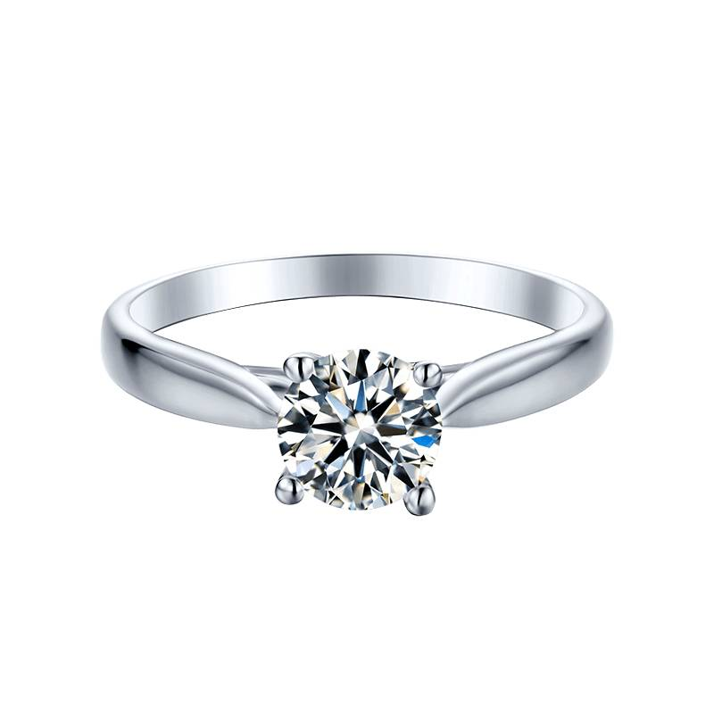 Baikalla Baikalla™ &quot;Eniko&quot; Sterling Silver Moissanite 4 Prong Solitaire Promise Ring