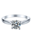 Baikalla Baikalla™ "Eniko" Sterling Silver Moissanite 4 Prong Solitaire Promise Ring