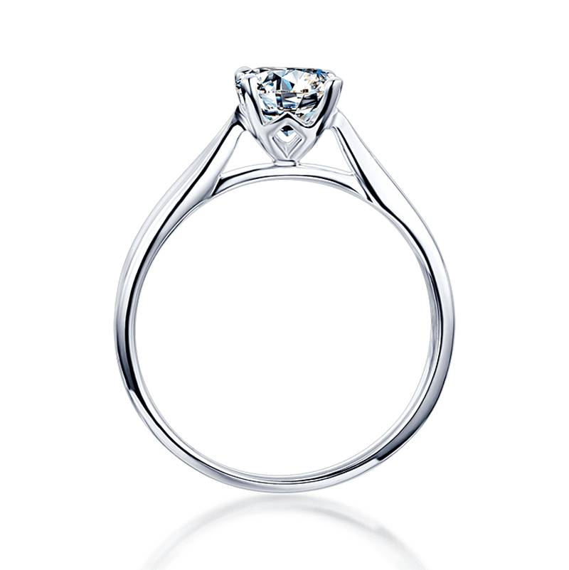 Baikalla Baikalla™ "Eniko" Sterling Silver Moissanite 4 Prong Solitaire Promise Ring