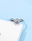 Baikalla Baikalla™ "Eniko" Sterling Silver Moissanite 4 Prong Solitaire Promise Ring