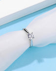 Baikalla Baikalla™ "Eniko" Sterling Silver Moissanite 4 Prong Solitaire Promise Ring