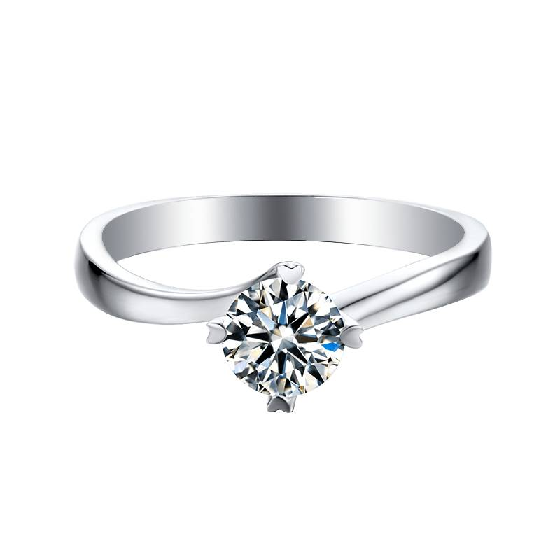 Baikalla Baikalla™ "Carissa " Sterling Silver Moissanite 4 Prong Promise Ring