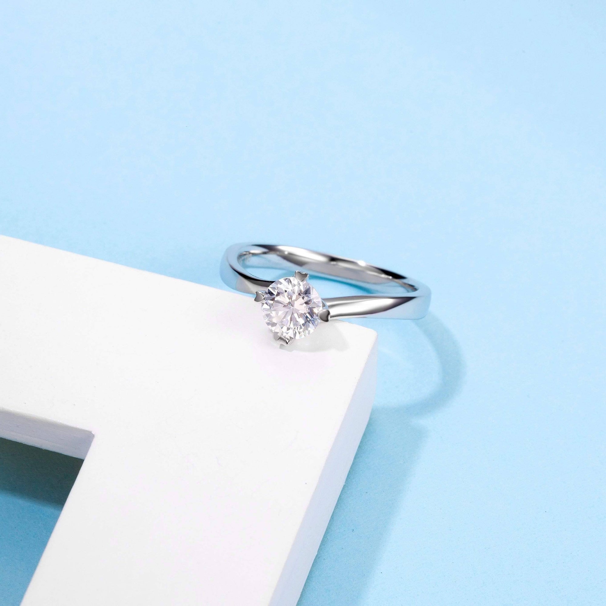 Baikalla Baikalla™ &quot;Carissa &quot; Sterling Silver Moissanite 4 Prong Promise Ring