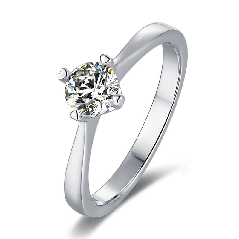 Baikalla 4 Baikalla™ &quot;Anya&quot; Sterling Silver Moissanite 4 Prong Promise Ring