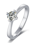 Baikalla 4 Baikalla™ "Anya" Sterling Silver Moissanite 4 Prong Promise Ring