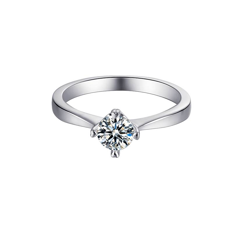 Baikalla Baikalla™ &quot;Anya&quot; Sterling Silver Moissanite 4 Prong Promise Ring