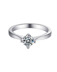 Baikalla Baikalla™ "Anya" Sterling Silver Moissanite 4 Prong Promise Ring