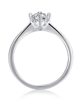 Baikalla Baikalla™ "Anya" Sterling Silver Moissanite 4 Prong Promise Ring