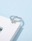 Baikalla Baikalla™ "Anya" Sterling Silver Moissanite 4 Prong Promise Ring