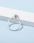 Baikalla Baikalla™ "Anya" Sterling Silver Moissanite 4 Prong Promise Ring