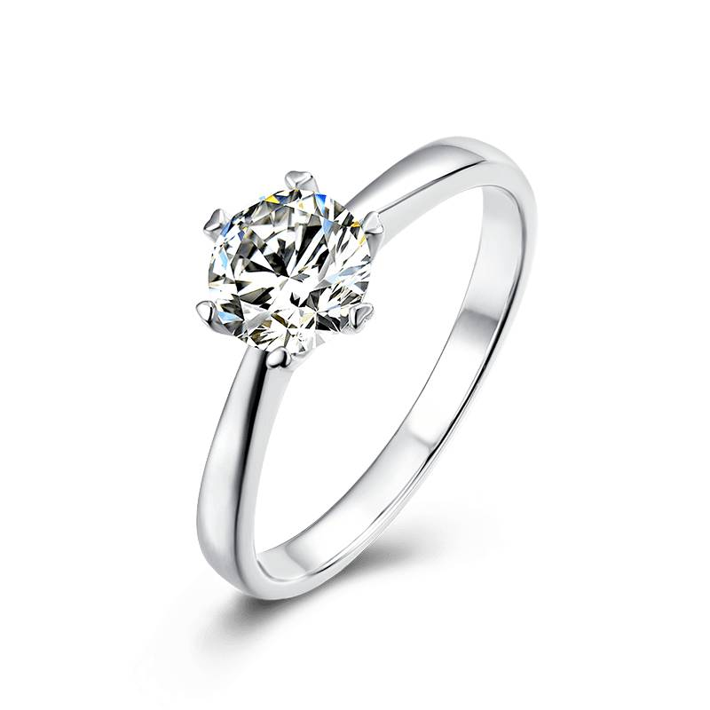 Baikalla Sterling Silver Moissanite Ring 4 Baikalla™ &quot;Dola&quot; Sterling Silver Moissanite 6 Prong Promise Ring